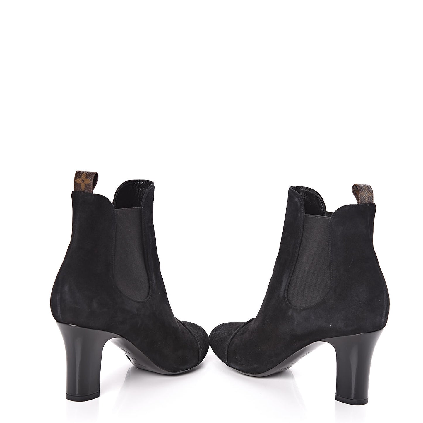 Suede Monogram Uniformes Cap Toe Chelsea 75mm Ankle Boots 39 Black