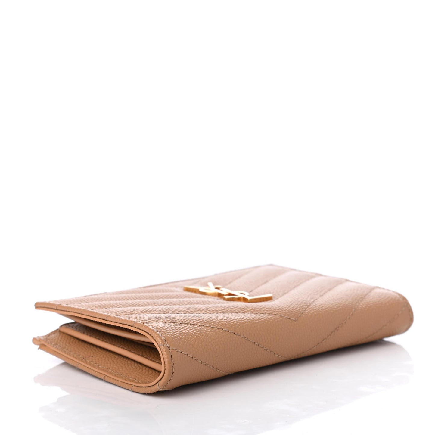 Grain De Poudre Matelasse Chevron Monogram Zipped Two-Part Wallet Cork