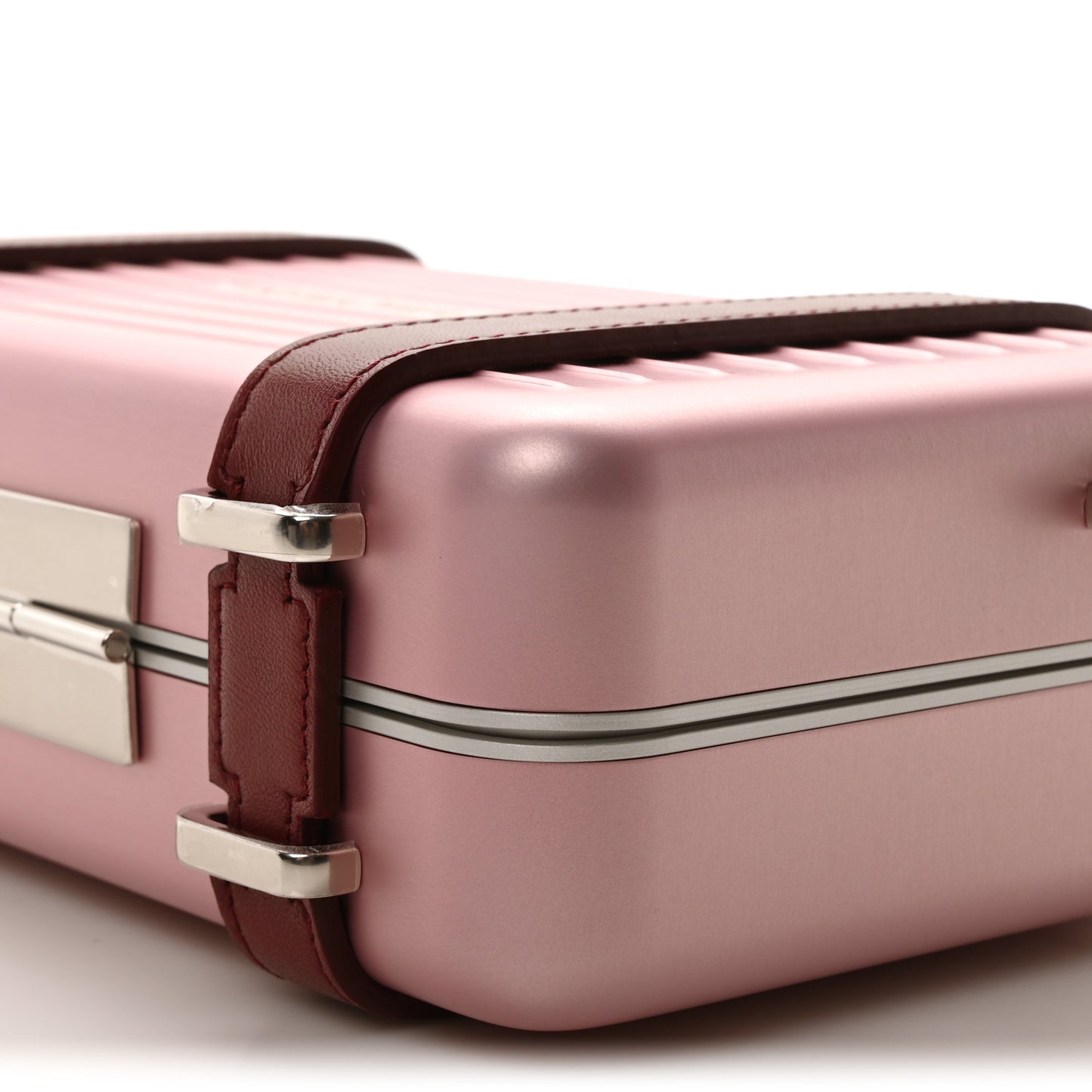 X RIMOWA Aluminum Personal Clutch On Strap Rose