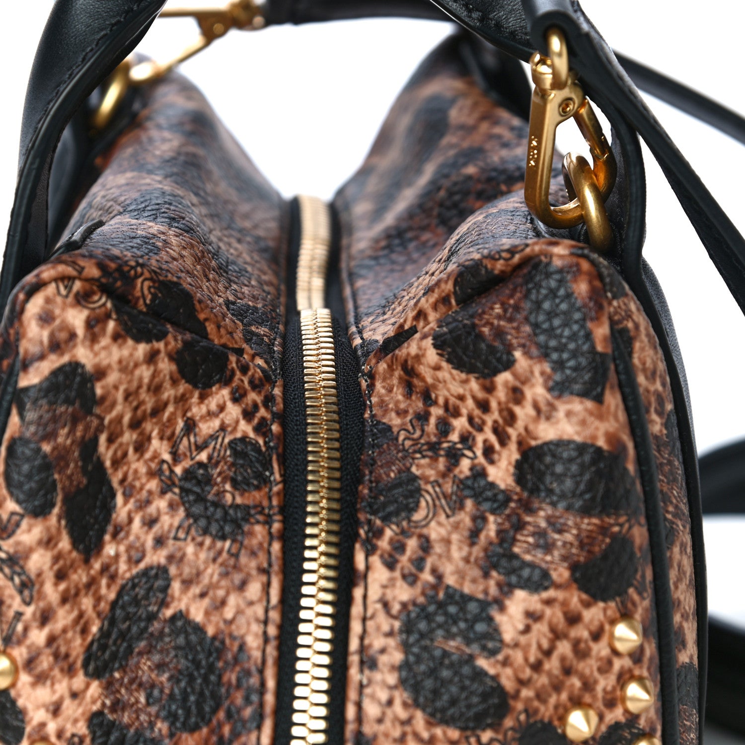 MCM Leopard Print Studded Mini Keana Boston 13 of 18