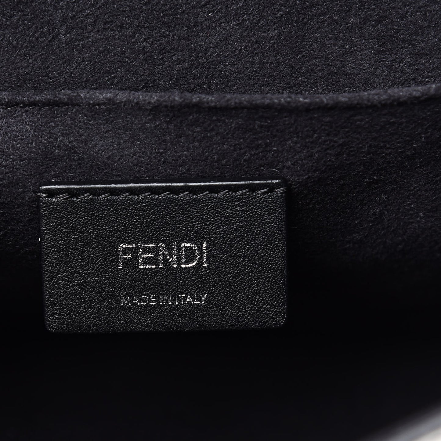 Vitello Century Velvet F is Fendi FF Embroidered Kan I Shoulder Bag White Black
