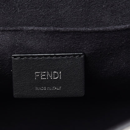 Fendi Vitello Century Velvet F is Fendi FF Embroidered Kan I Shoulder Bag White Black 6 of 13