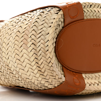 Chloe Raffia Smooth Calfskin Medium Sense Basket Caramel 11 of 14