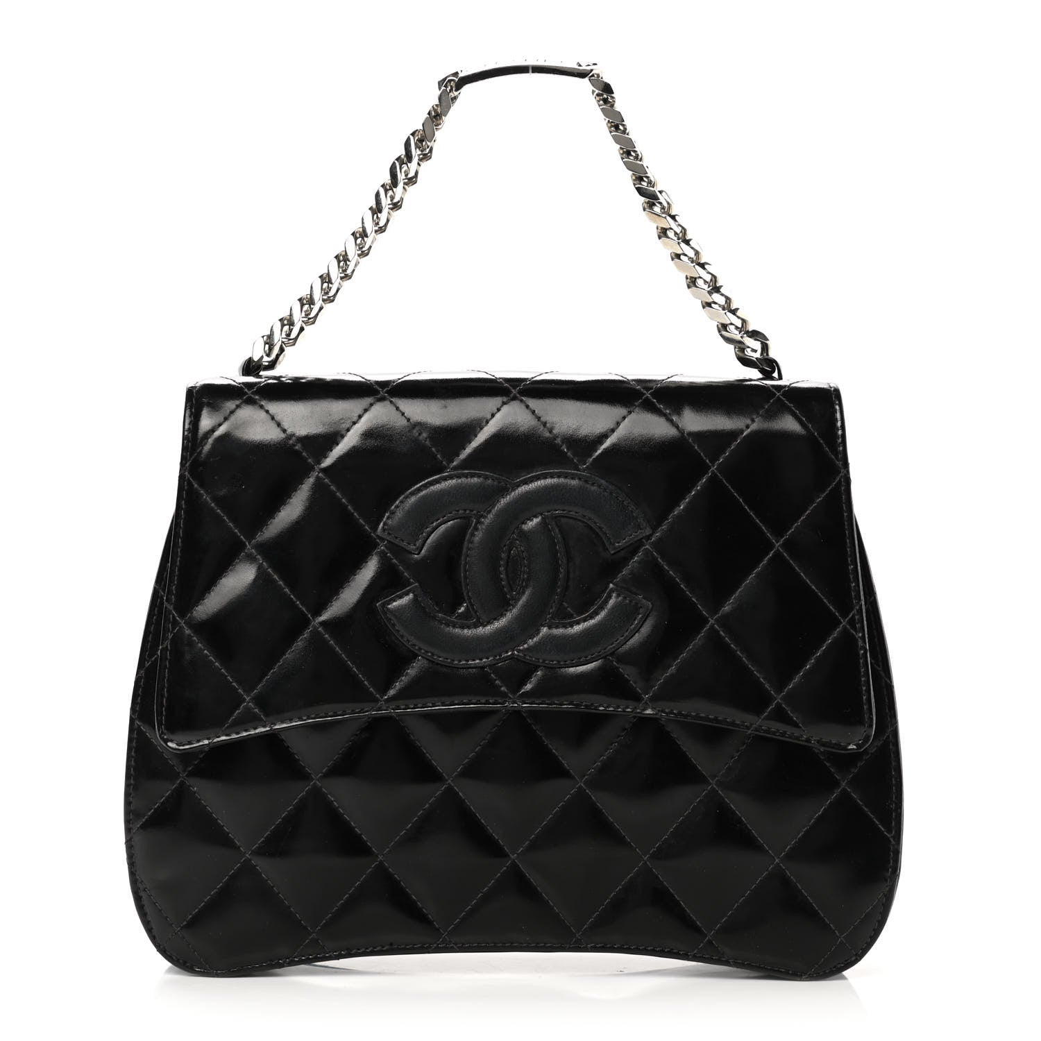 Chanel Glazed Calfskin Quilted Coco ID Chain Bag Black 1 of 15