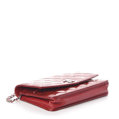Chanel Patent Quilted Brilliant Wallet On Chain WOC Red 4 of 10