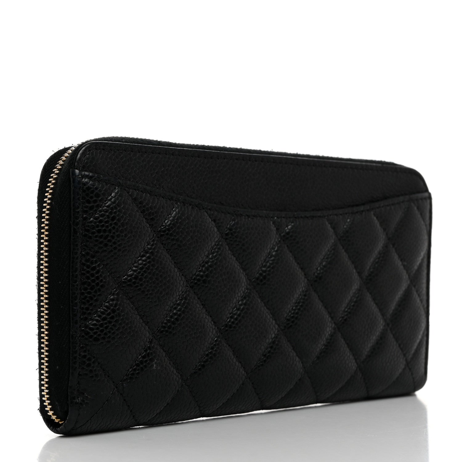 Chanel Caviar Quilted Large Gusset Zip Around Wallet Black 3 of 9