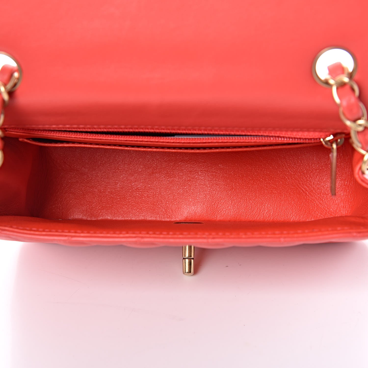Chanel Lambskin Quilted Mini Rectangular Flap Red 5 of 10