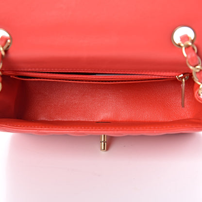 Chanel Lambskin Quilted Mini Rectangular Flap Red 5 of 10