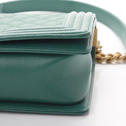 Chanel Caviar Quilted Medium Boy Flap Green 9 of 9