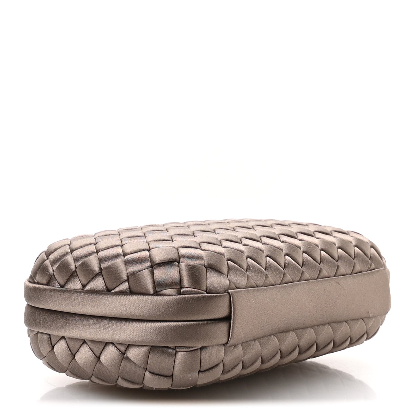 Satin Intreccio Impero Knot Clutch  Limestone