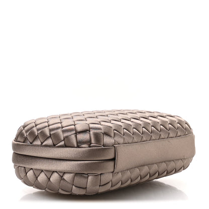 Bottega Veneta Satin Intreccio Impero Knot Clutch  Limestone 4 of 9