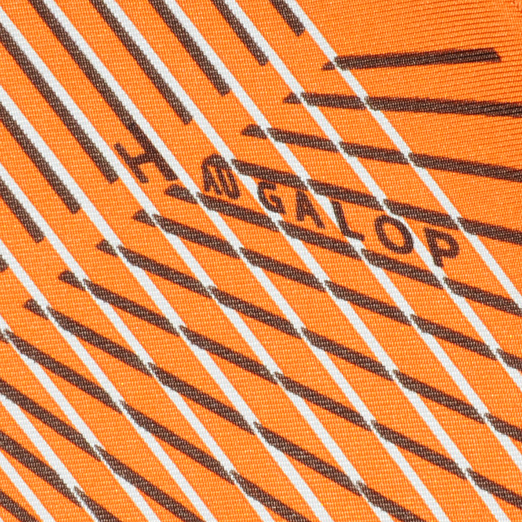 Silk H Au Gallop Pocket Square Scarf Orange