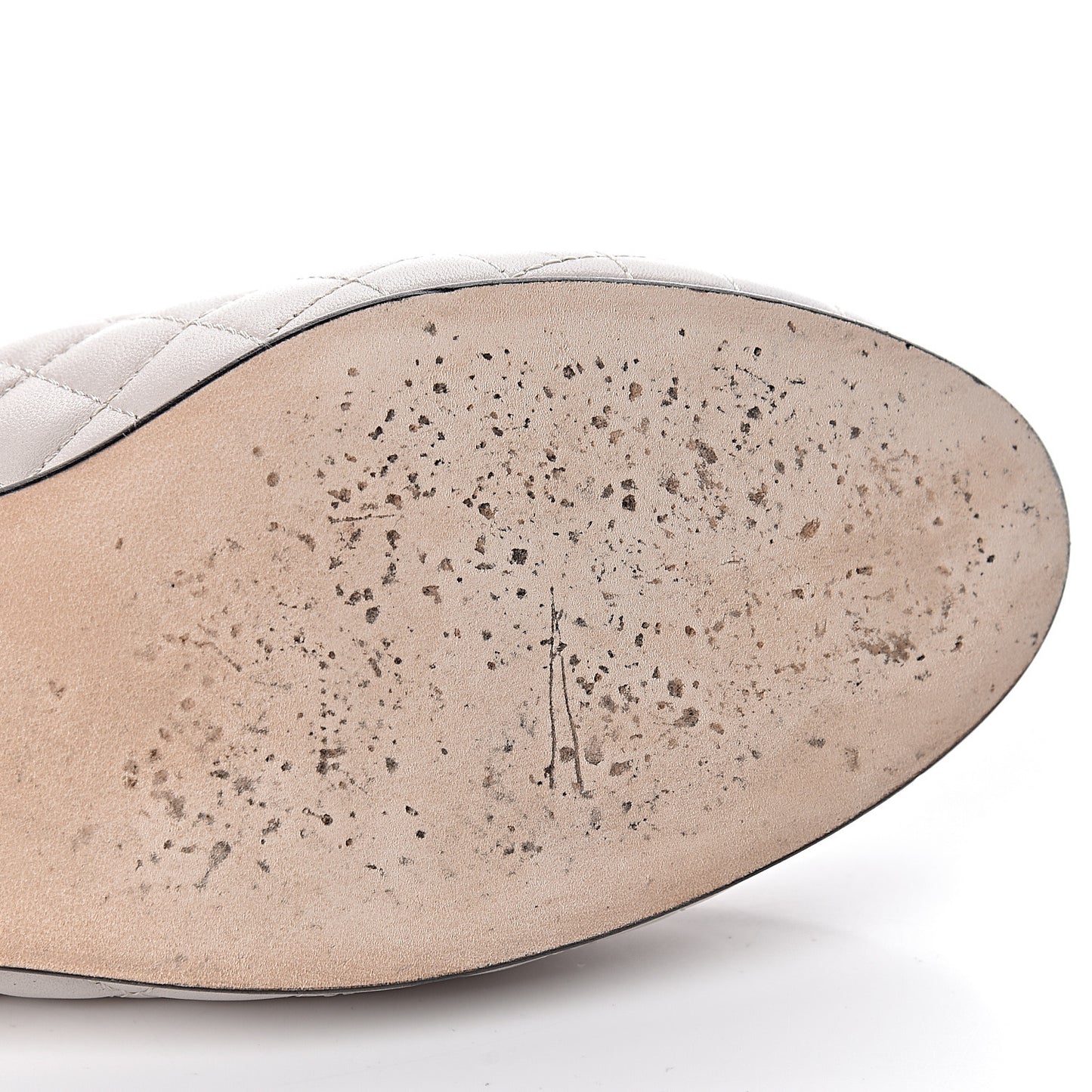 Lambskin Quilted CC Loafers 38.5 Light Grey