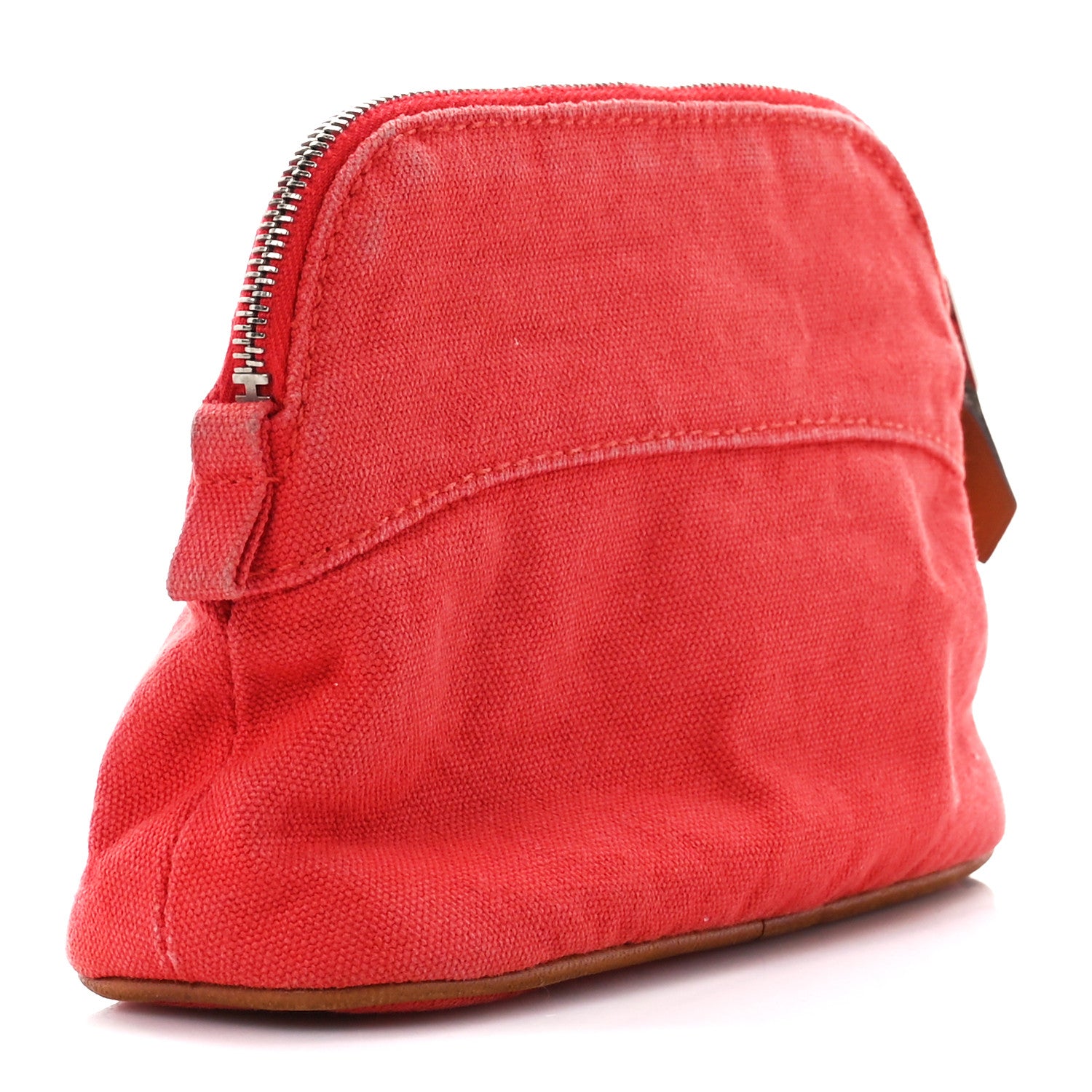 Hermes Cotton Bolide Travel Cosmetic Pouch Rouge 3 of 11