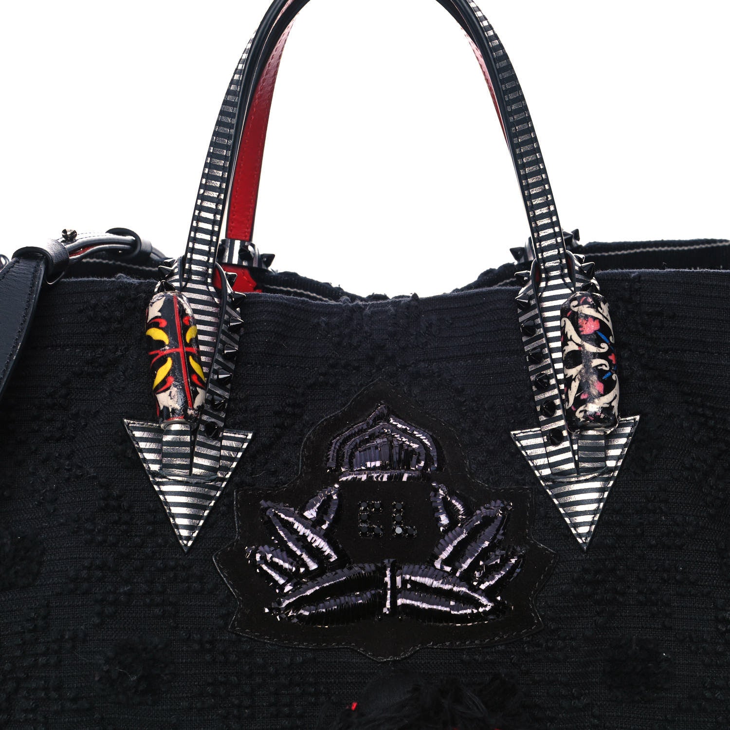Christian Louboutin Cotton Embroidered Portugaba Black 10 of 15