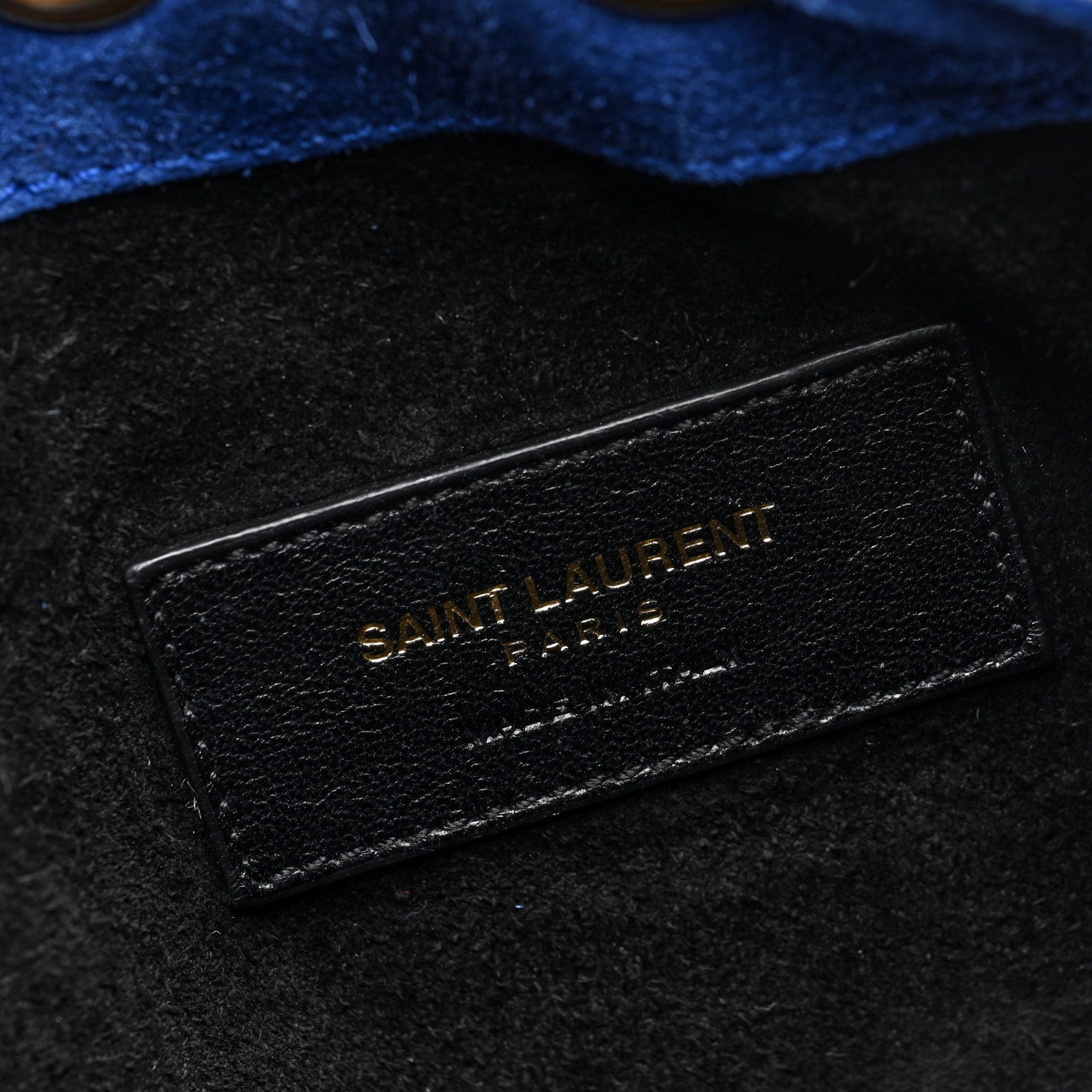 Saint Laurent Suede Calfskin Small Emmanuelle Fringe Bucket Bag Blue 5 of 7