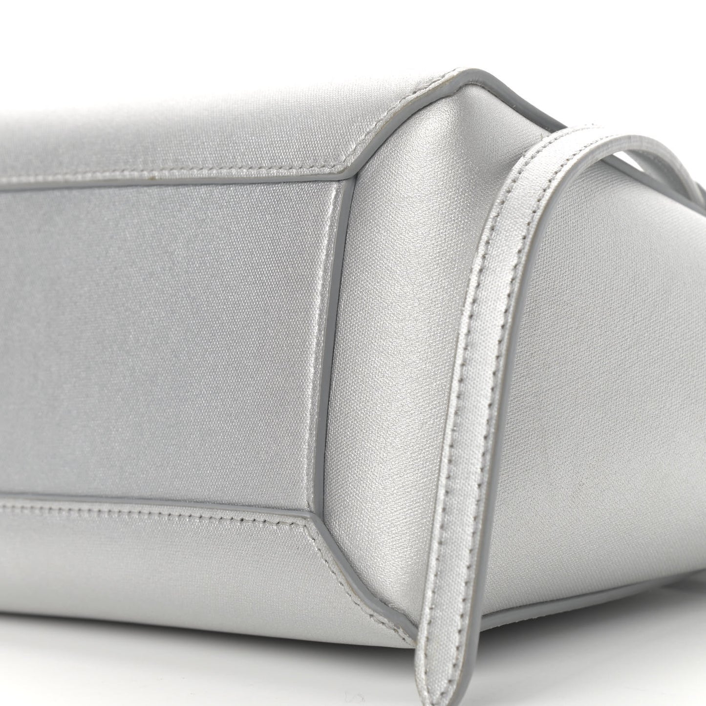 Laminated Calfskin Nano Belt Bag Silver
