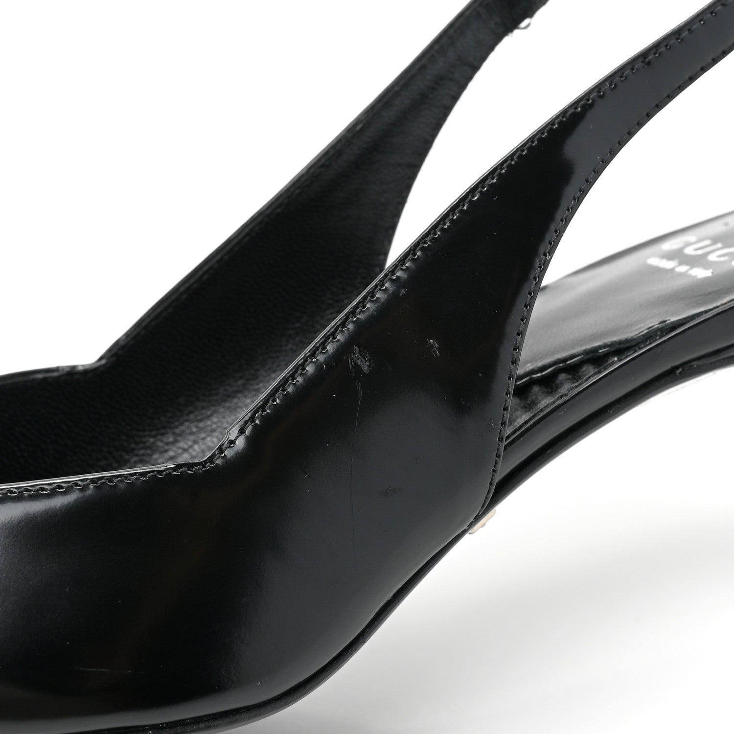 Gucci Nappa Mallory Pointed Toe Slingback Sandal 35 Black 10 of 10