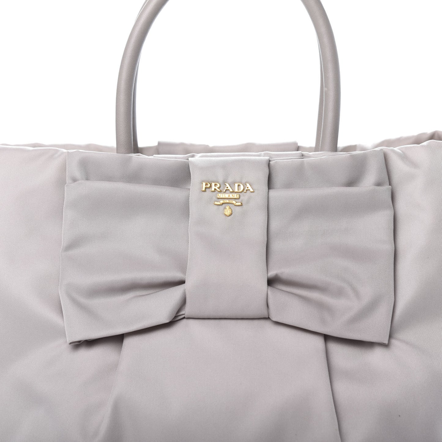 Nylon Tessuto Fiocco Bow Tote Grey