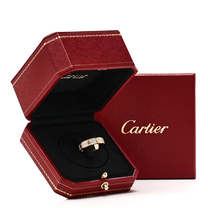 Cartier 18K Yellow Gold Diamond 5mm LOVE Wedding Paved Band Ring 54 7 5 of 5
