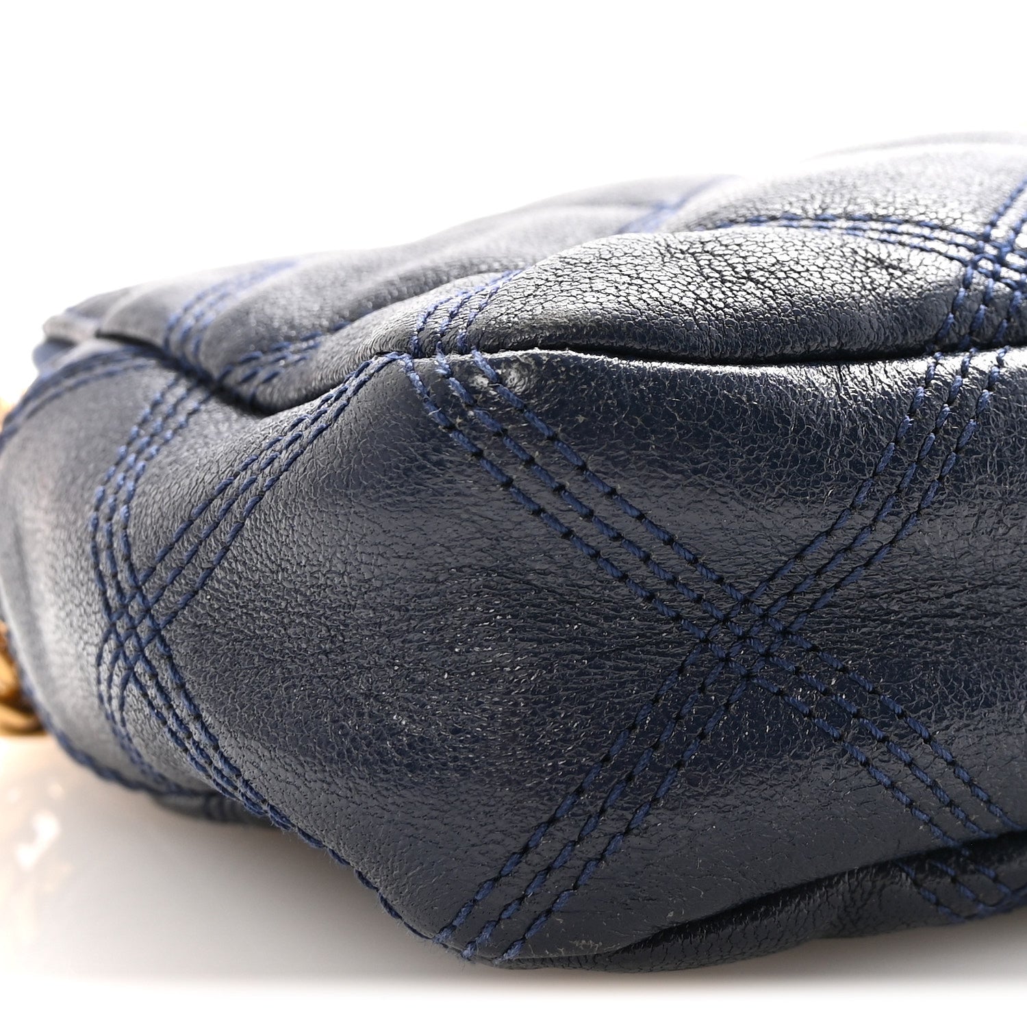 Saint Laurent Grained Lambskin Quilted Mini Becky Double Zip Bag Blue Charron 9 of 10