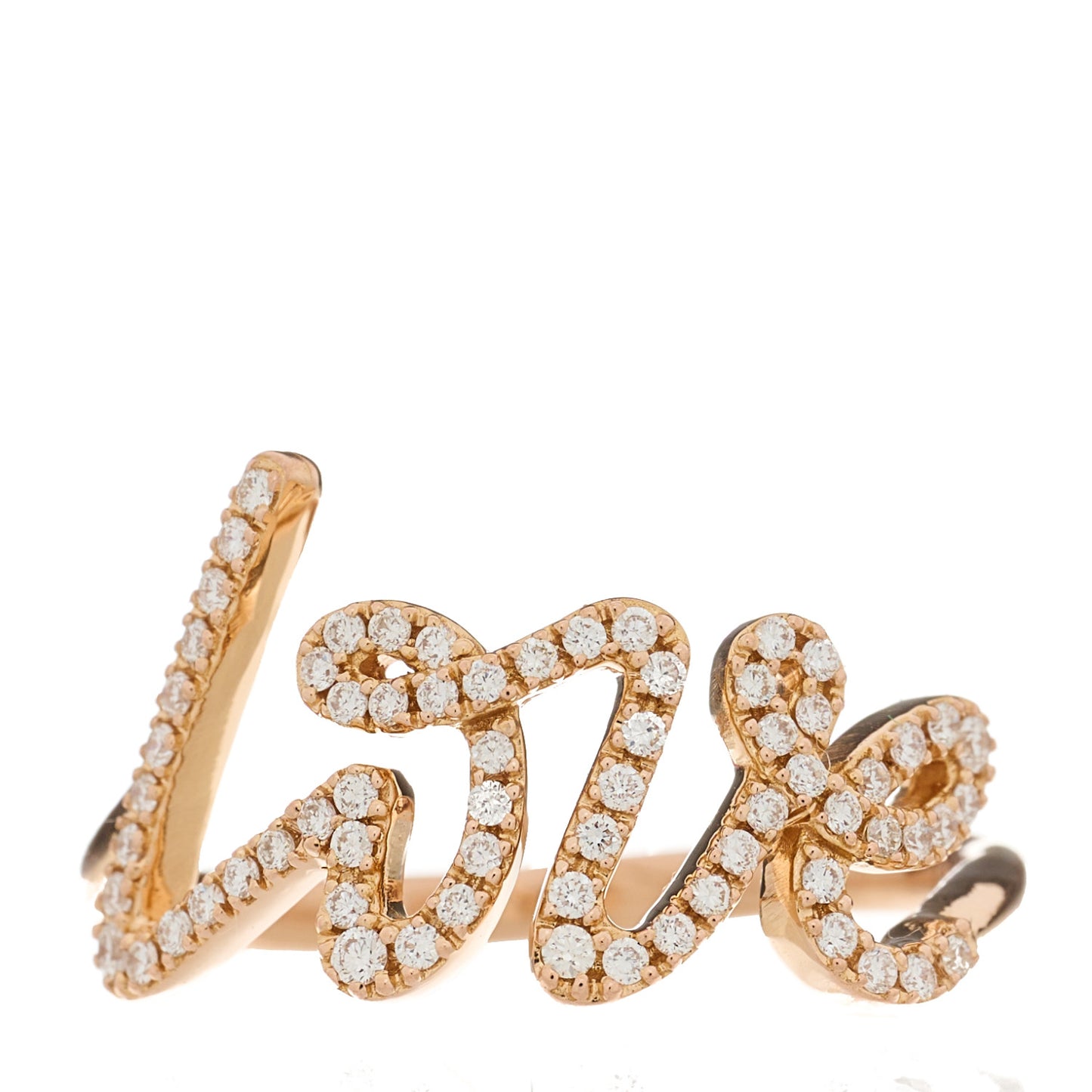 18K Rose Gold Diamond Paloma's Graffiti Love Ring 52 6