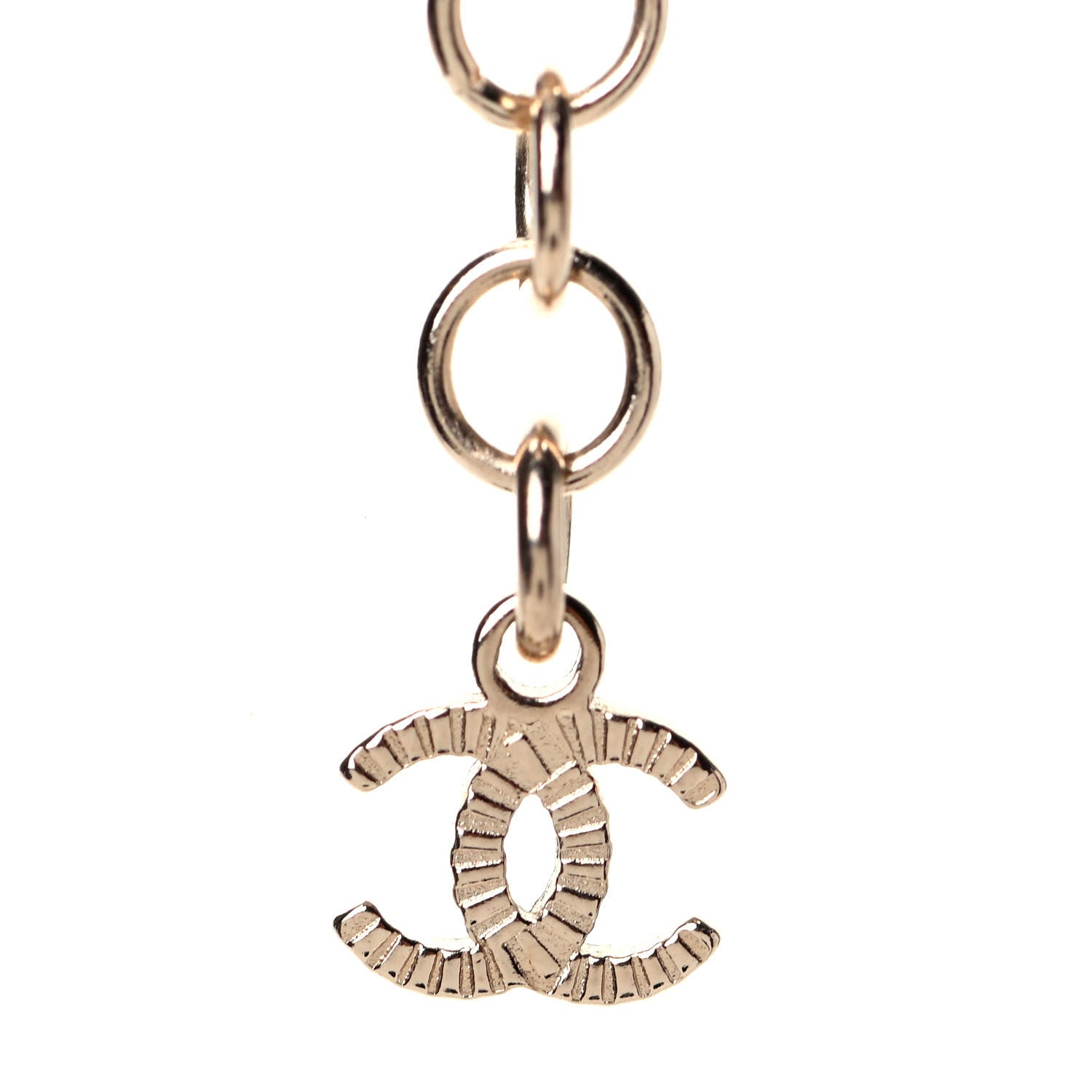 Chanel Pearl Crystal Chain CC Necklace Gold 4 of 4
