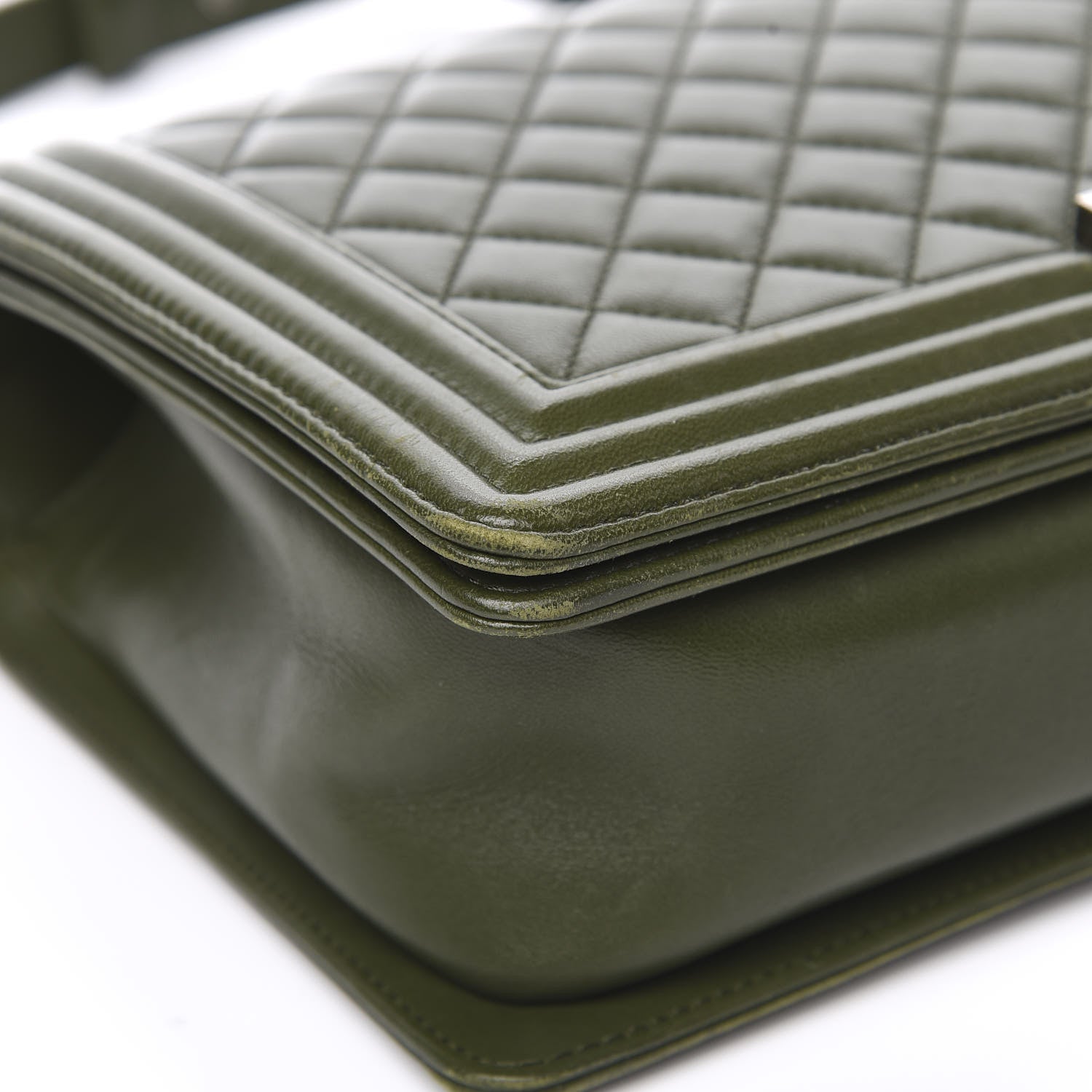Chanel Lambskin Quilted New Medium Boy Flap Dark Green 14 of 21