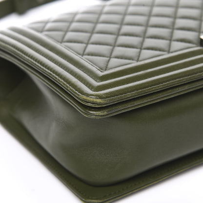 Chanel Lambskin Quilted New Medium Boy Flap Dark Green 14 of 21