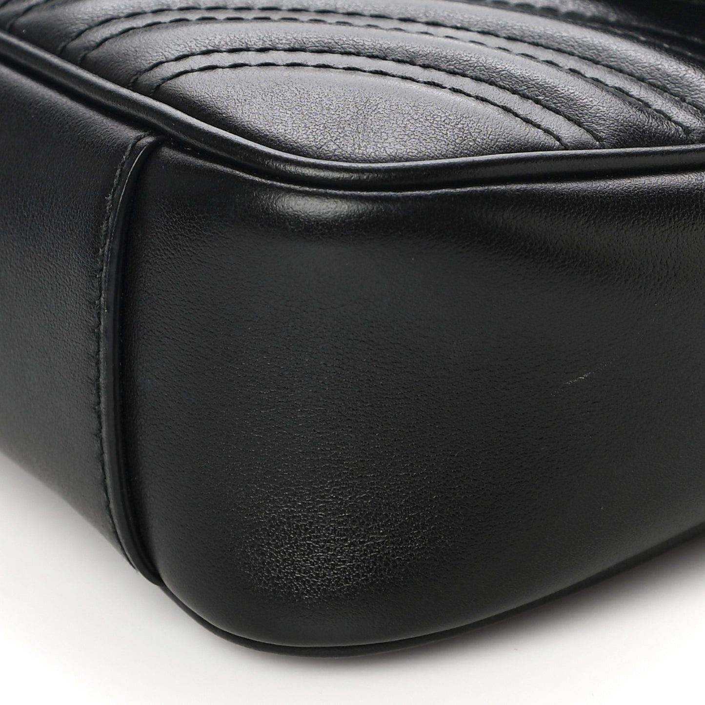 Calfskin Matelasse Mini GG Marmont Shoulder Bag Black