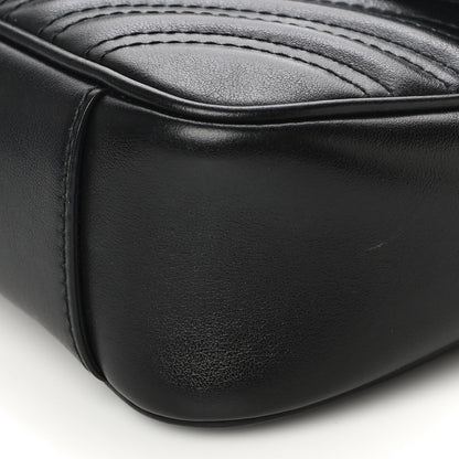 Gucci Calfskin Matelasse Mini GG Marmont Shoulder Bag Black 11 of 12