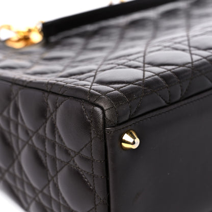 Christian Dior Lambskin Cannage Large Lady Dior Dark Brown 10 of 16