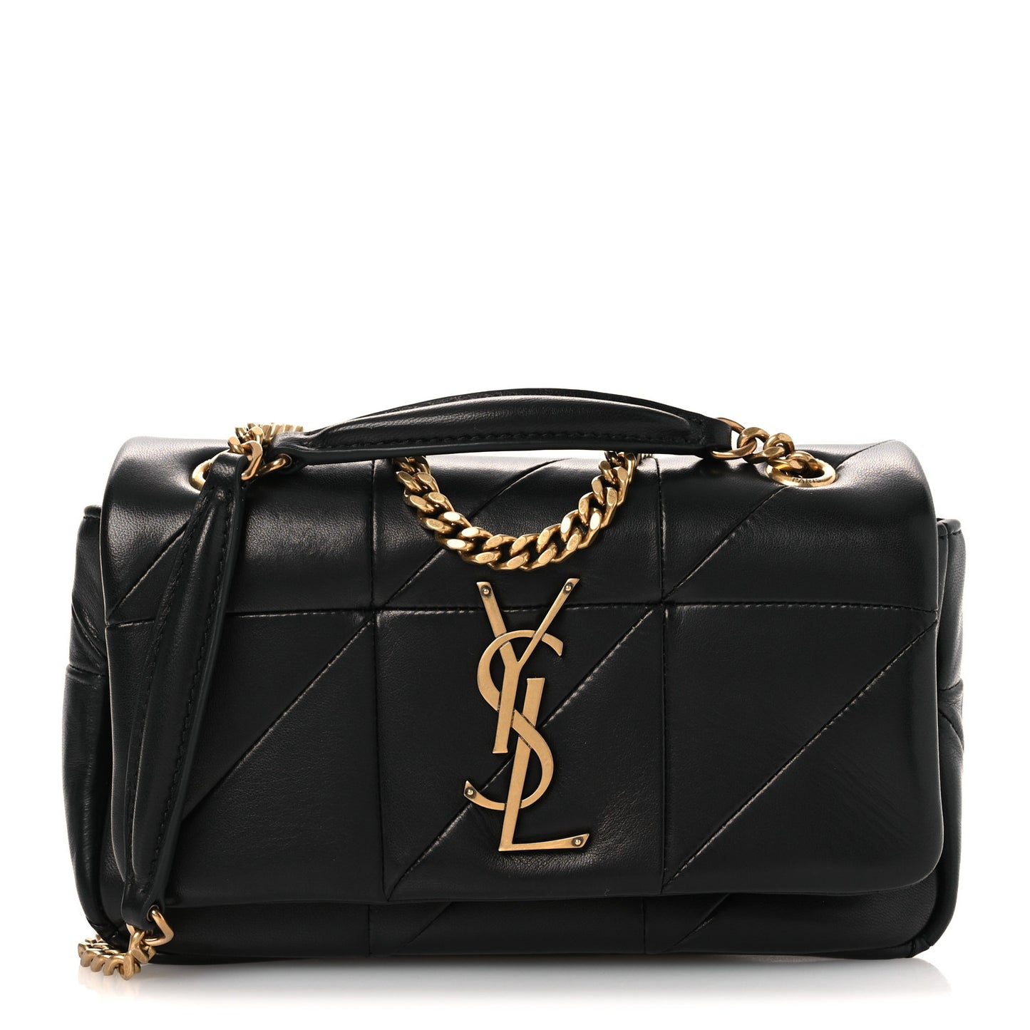 Lambskin Patchwork Monogram Small Jamie Black