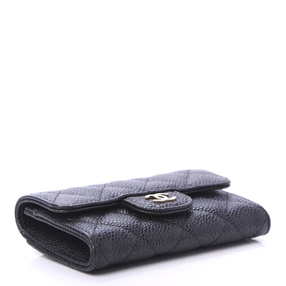 Chanel Caviar Quilted Flap Card Holder Wallet Black 4 of 10