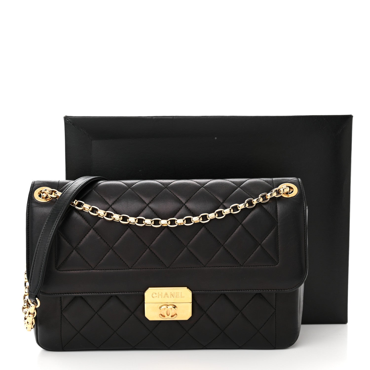 Chanel Lambskin Quilted Large Chic With Me Flap Black 12 of 12
