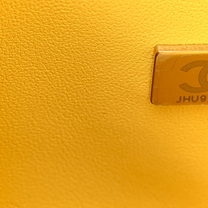 Chanel Caviar Quilted Medium Double Flap Yellow 7 of 11