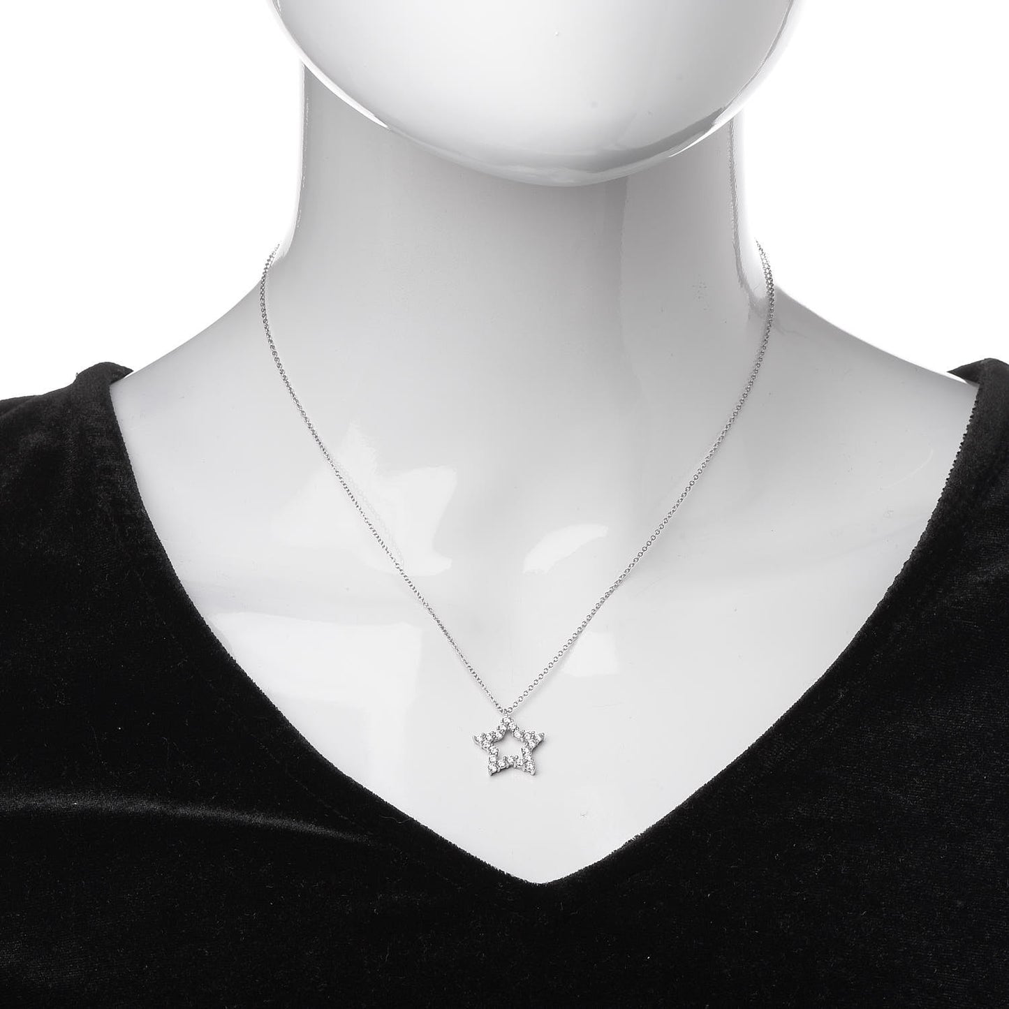 Platinum Diamond Star Pendant Necklace