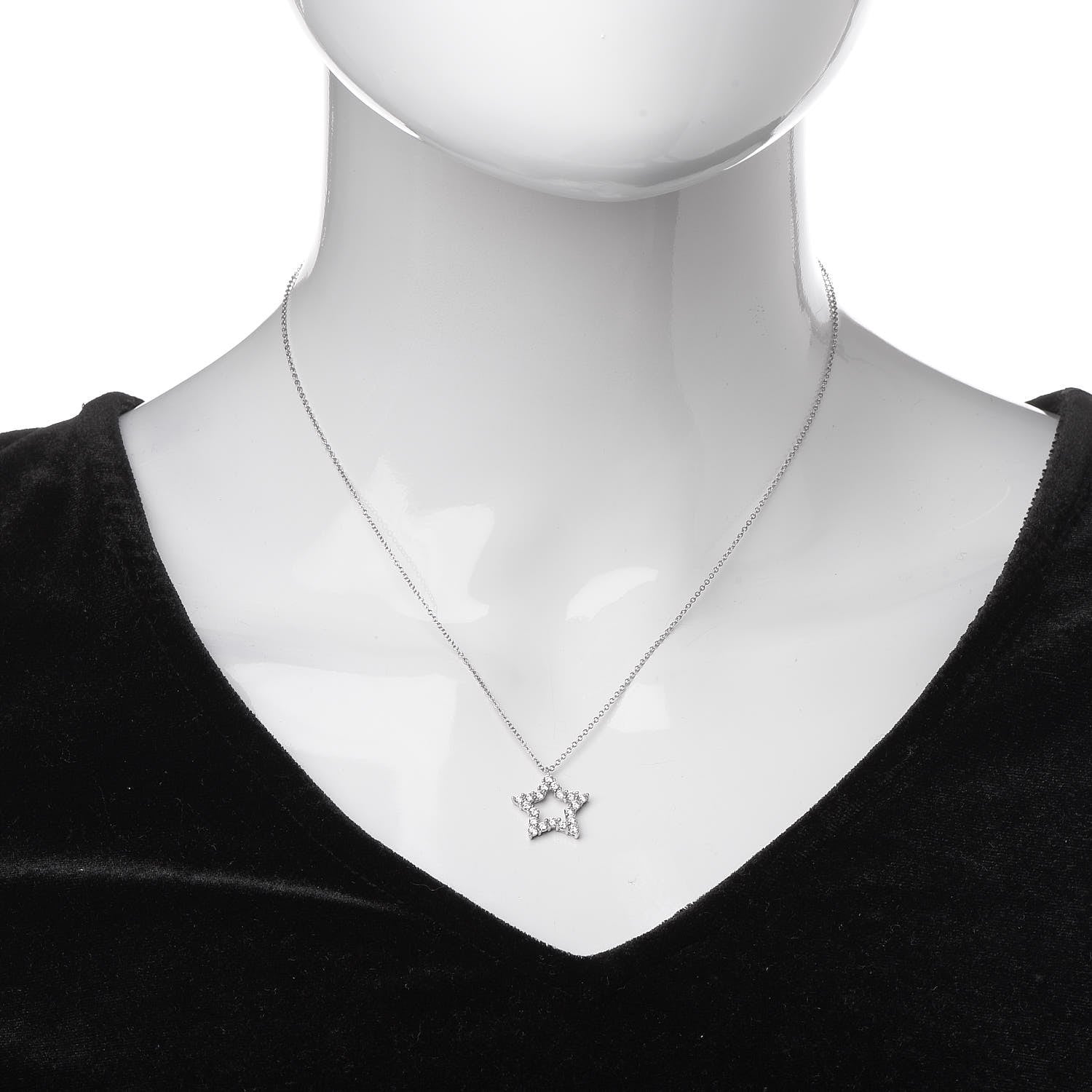 Tiffany Platinum Diamond Star Pendant Necklace 2 of 7