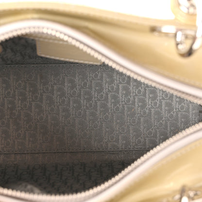 Christian Dior Patent Cannage Studded Double Strap Medium Lady Dior Beige 5 of 16