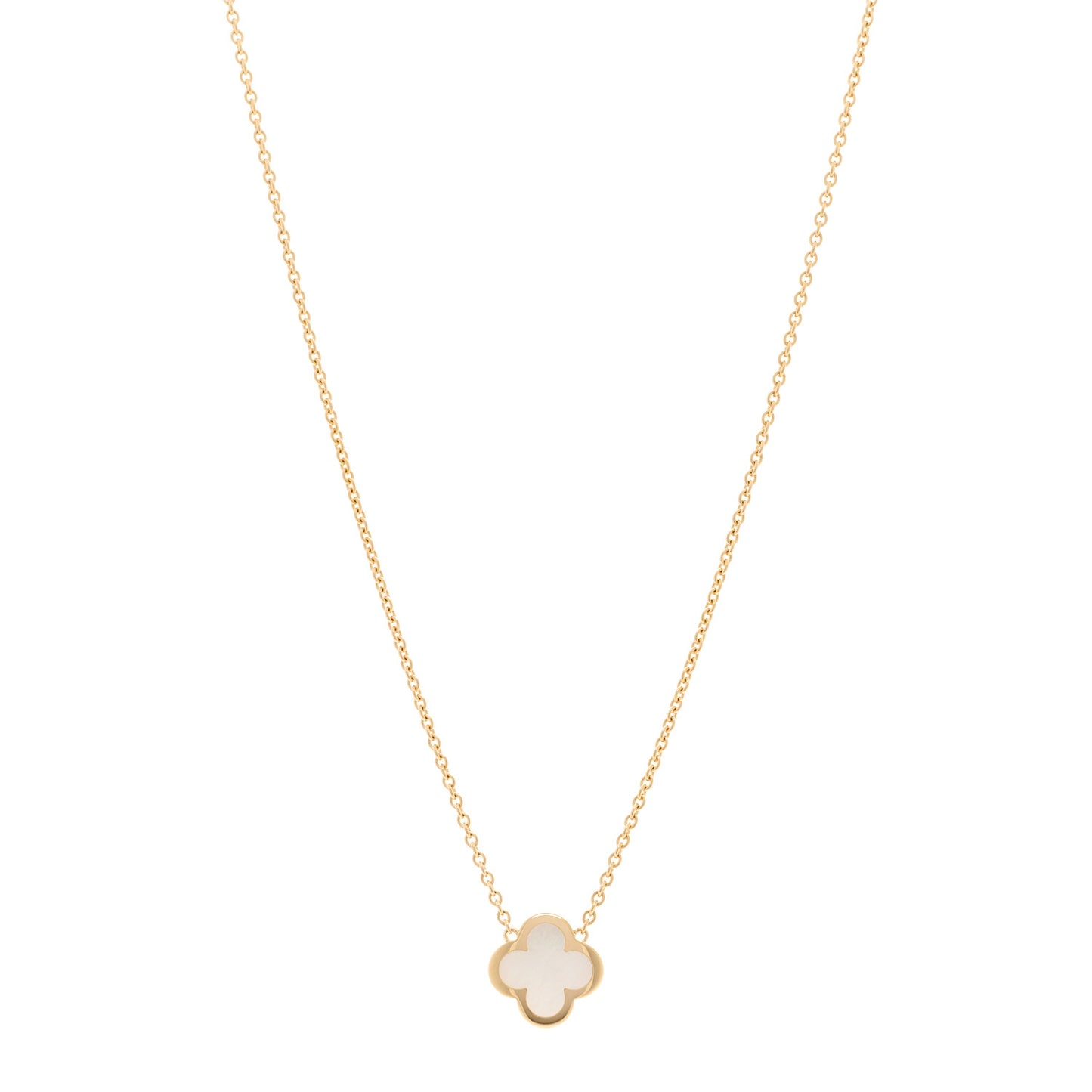 18K Yellow Gold Mother of Pearl Pure Alhambra Pendant Necklace