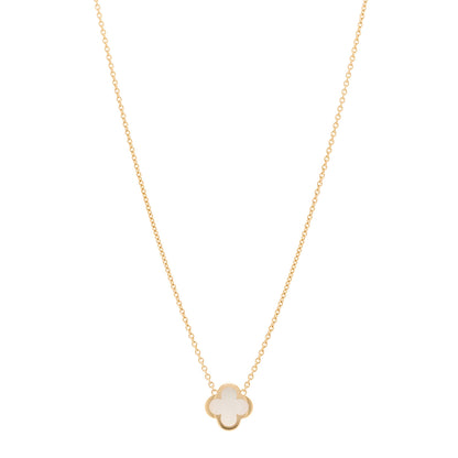 Van Cleef & Arpels 18K Yellow Gold Mother of Pearl Pure Alhambra Pendant Necklace 1 of 5