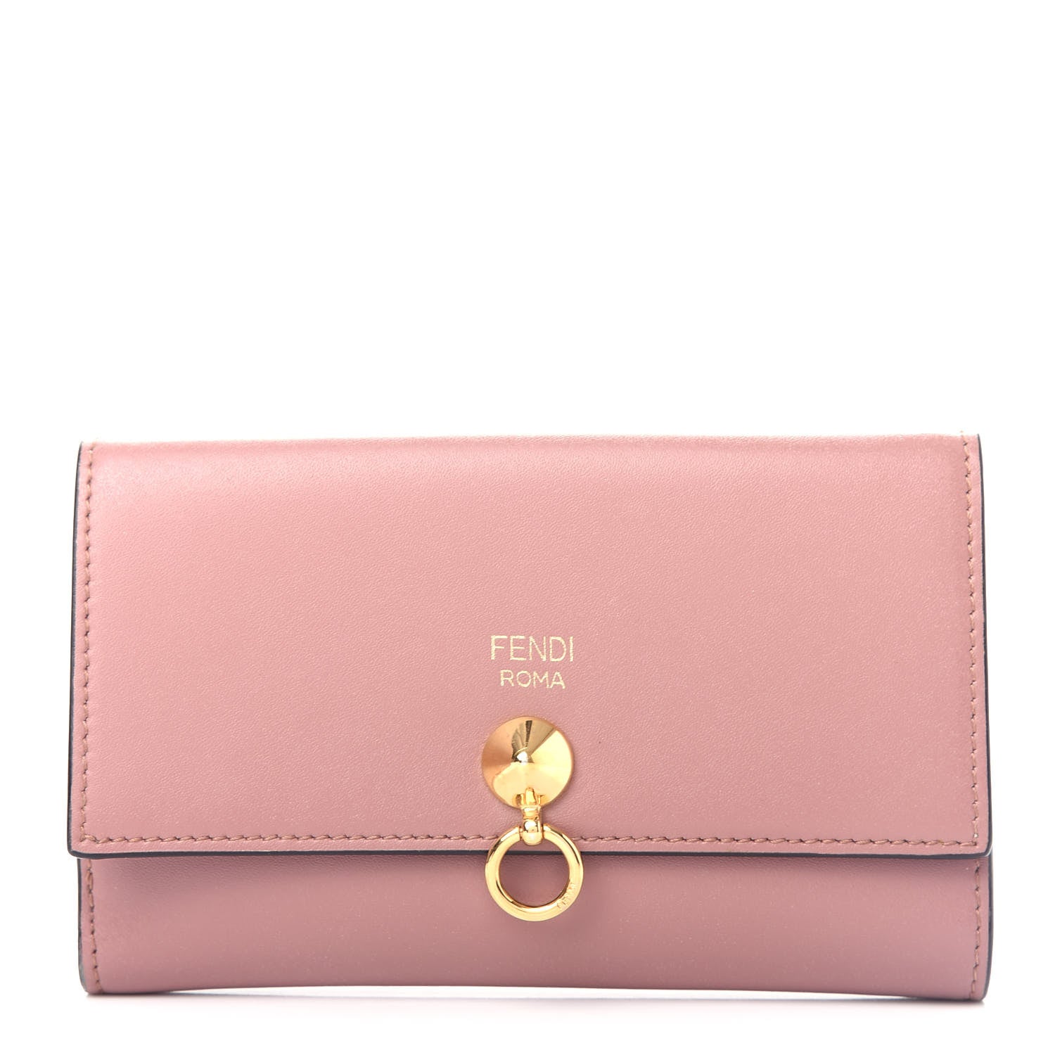 Fendi Vitello Liberty Vitello Century Bi-Color Medium By The Way Bi-Fold Wallet English Rose Tortora 1 of 8