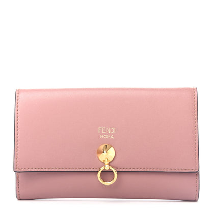 Fendi Vitello Liberty Vitello Century Bi-Color Medium By The Way Bi-Fold Wallet English Rose Tortora 1 of 8