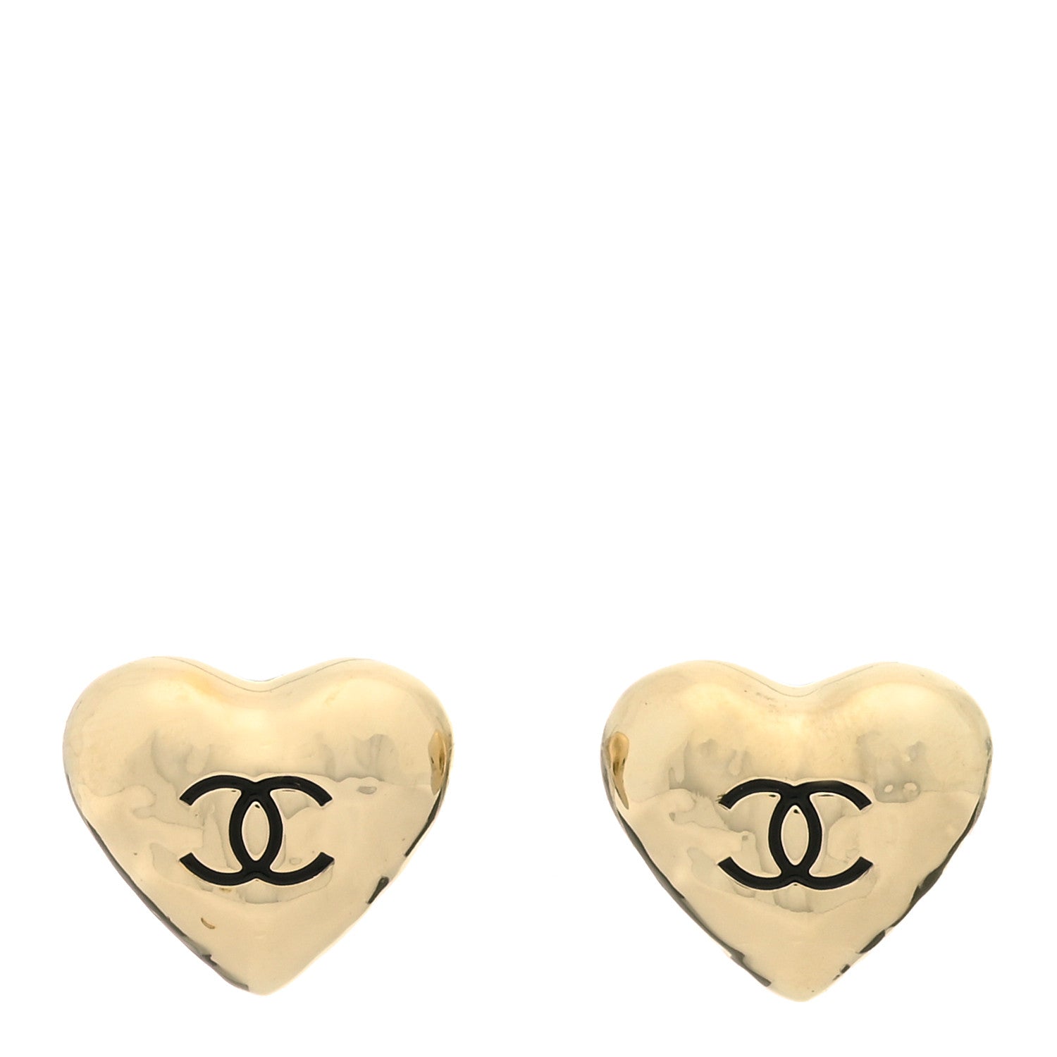 Chanel CC Heart Earrings Gold 1 of 3