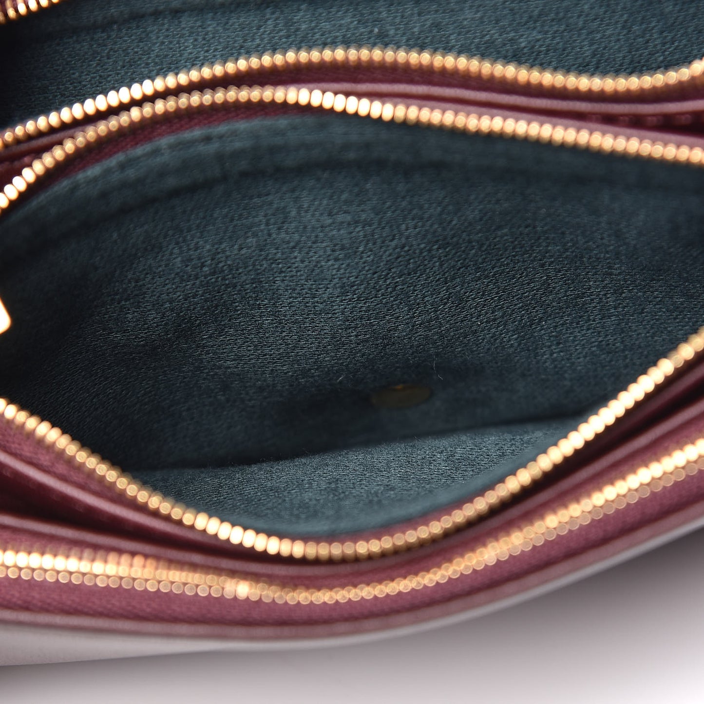 Shiny Calfskin Crocodile Embossed Small Clifton Flap Burgundy