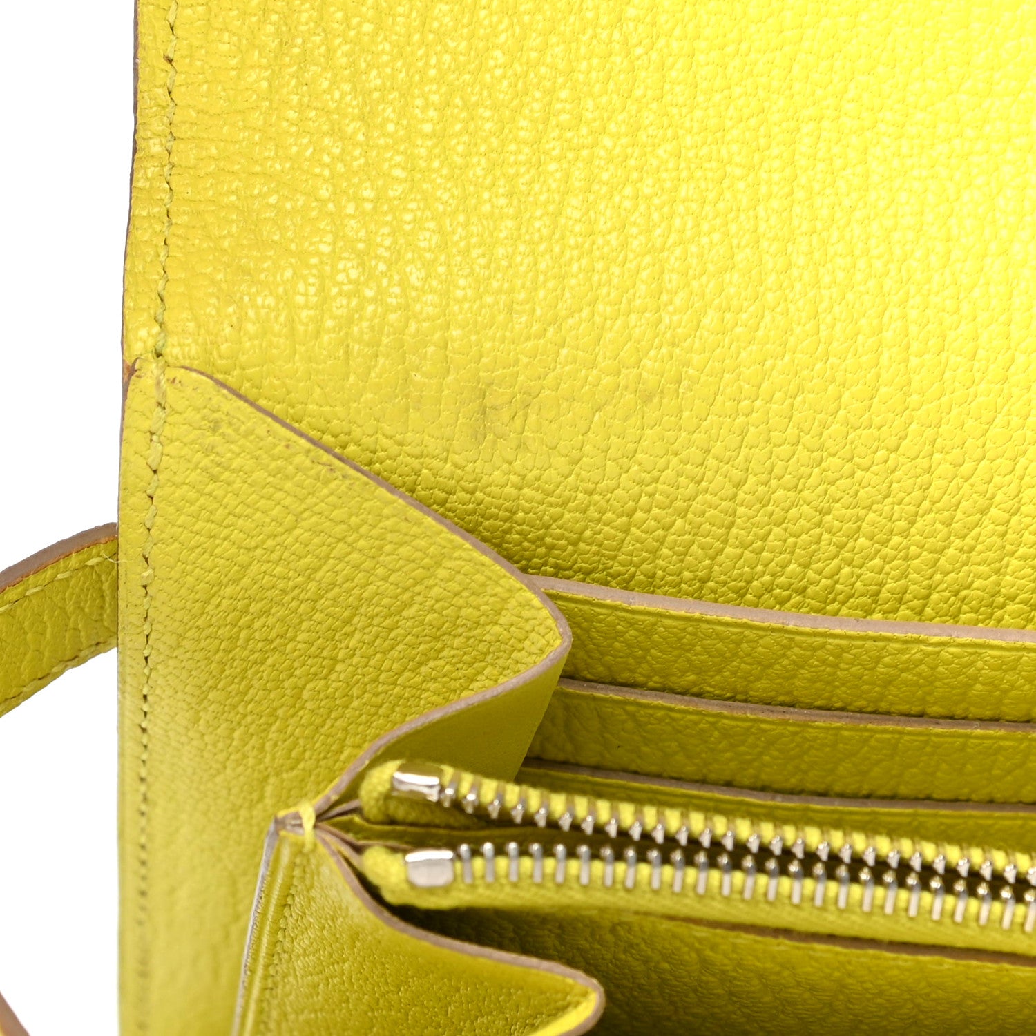 Hermes Chevre Mysore Kelly Longue Wallet Lime 8 of 8