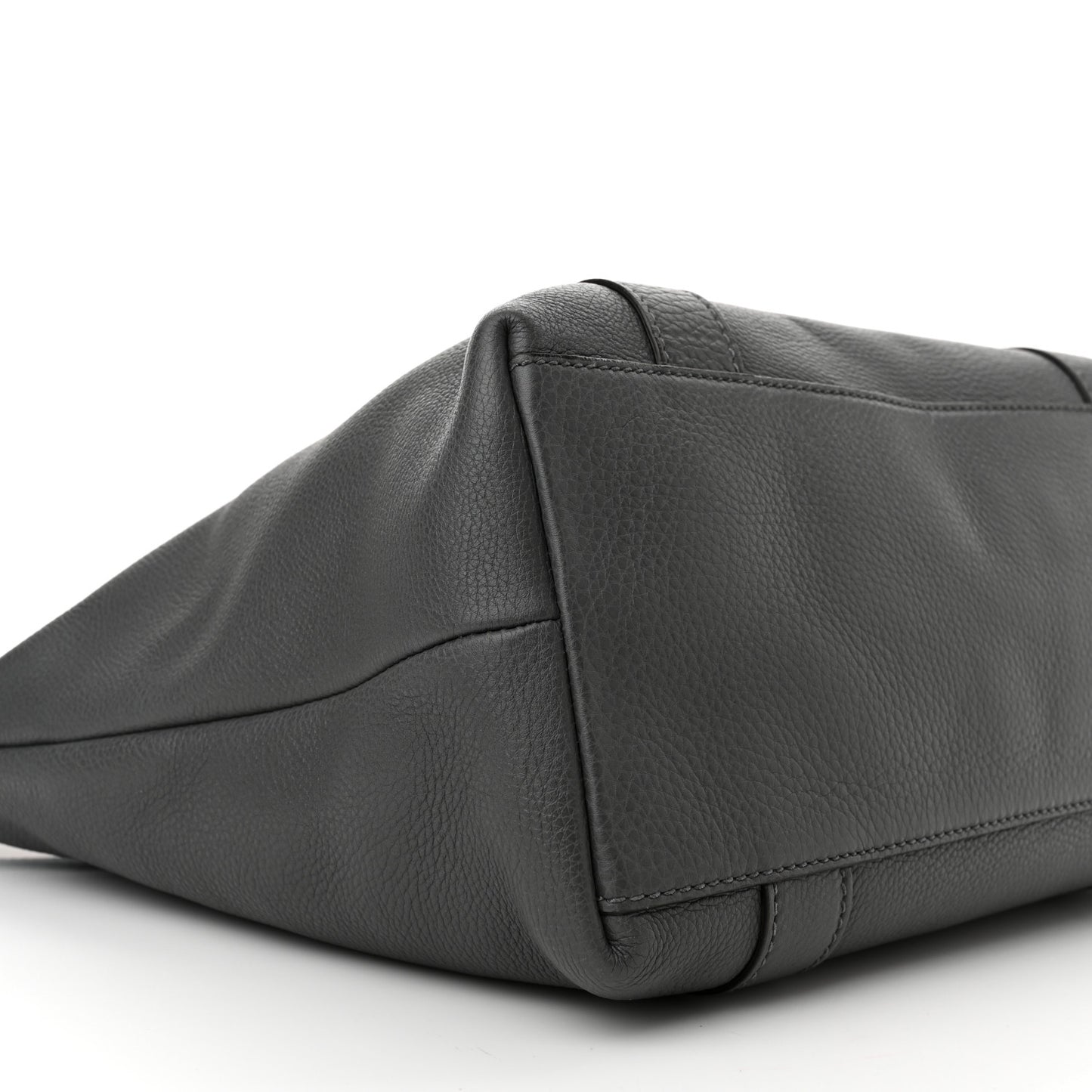 Calfskin Bamboo Top Handle Tote Grey