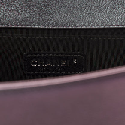 Chanel Iridescent Goatskin Quilted Medium Boy Flap Purple 8 of 10