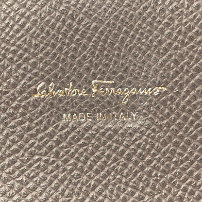 Salvatore Ferragamo Hammered Calfskin Gancini Wallet Caraway Seed 6 of 7