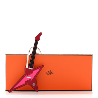 Hermes Tadelakt Swift Chamkila Mysore Rock Bag Charm Rogue Vif Rose Pop Black White 4 of 4